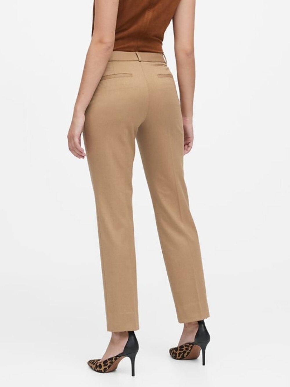 NWT Banana Republic Petite Size 10 10P Camel Structured Flannel Pant Blazer Suit - Picture 9 of 12